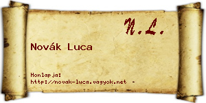 Novák Luca névjegykártya