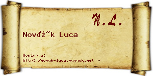 Novák Luca névjegykártya